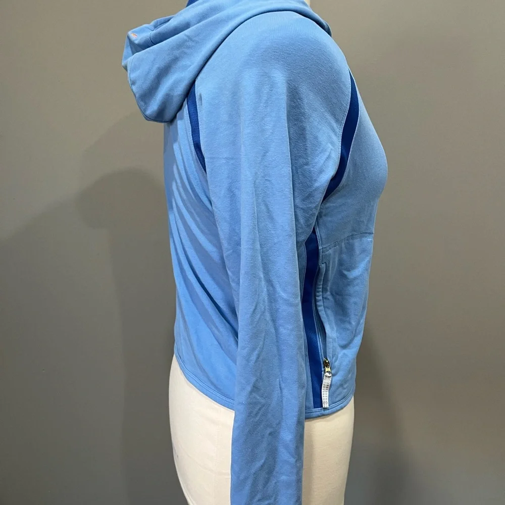 Nike Track Jacket Womens‎ Blue Hooded Zipper Pockets Full Zip